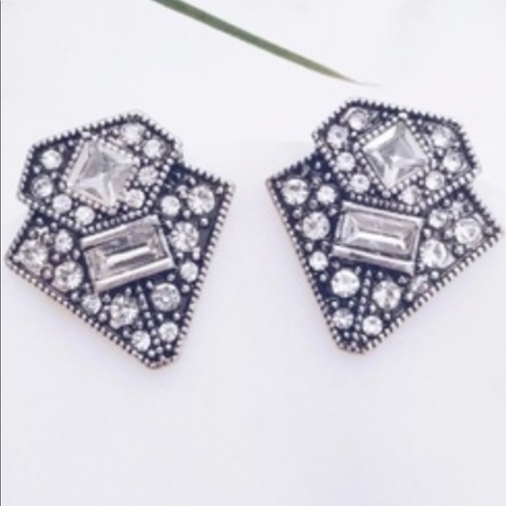 Crystal Triangle Geometrical Earrings